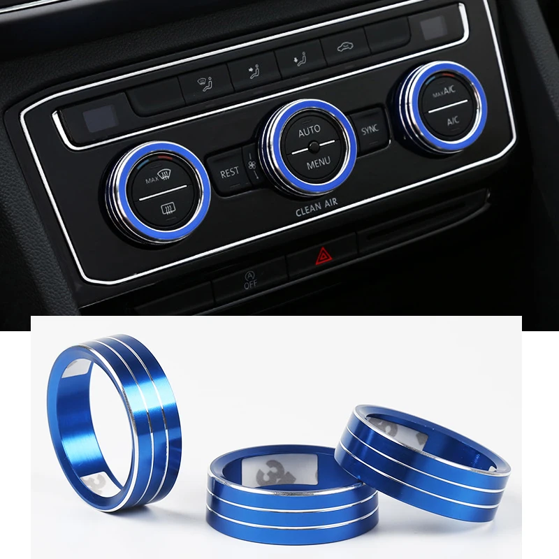 car dashboard air conditioner shift knob adjust ring trims for volkswagen vw tiguan MK2 2017 2018 2019 2020 2021 2022 accessory