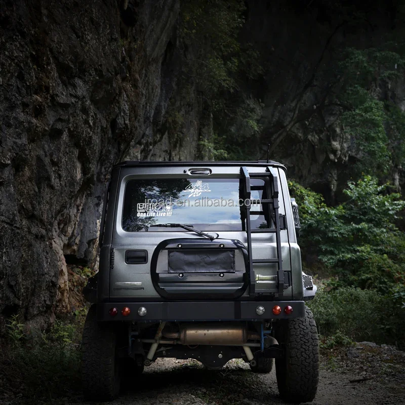 Jimny Rear Door Ladder Black Car Accessory Aluminum Car Ladder For Suzuki Jimny Jb64 Jb74 Jb64W Jb74W