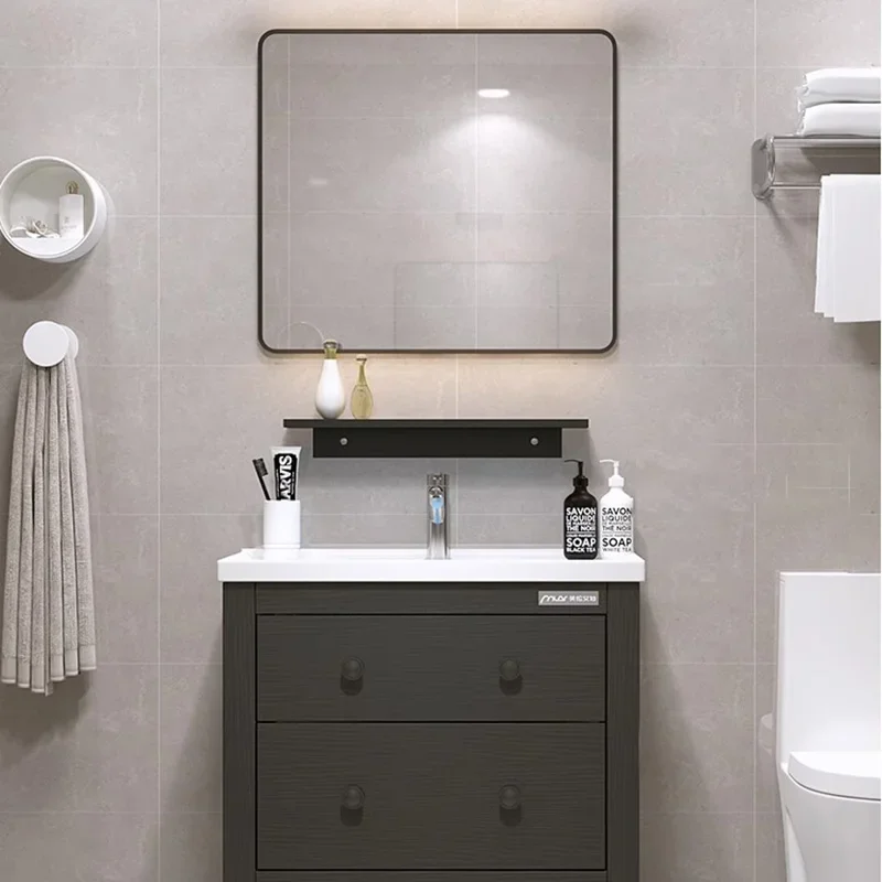 Armarios de baño con espejo de exhibición, mueble de pared blanco para baño, tocador de inodoro, muebles para el hogar