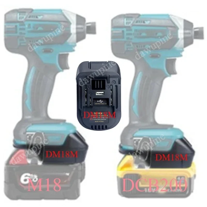 Batteriegehäuse-Adapter-Konverter USB-Ladegerät für Milwaukee für Dewalt 18V Li-Ionen-Akku für Makita 18V Elektrowerkzeuge BCL180 BL1830 – Detail 3