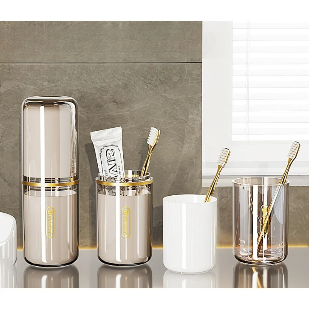 

Дорожный стаканчик для туалетных принадлежностей, портативный стаканчик для ополаскивателя для рта, прозрачный стаканчик для чистки зубов, набор для ухода за зубами, набор туалетных принадлежностей, зубная паста, зубная щетка.