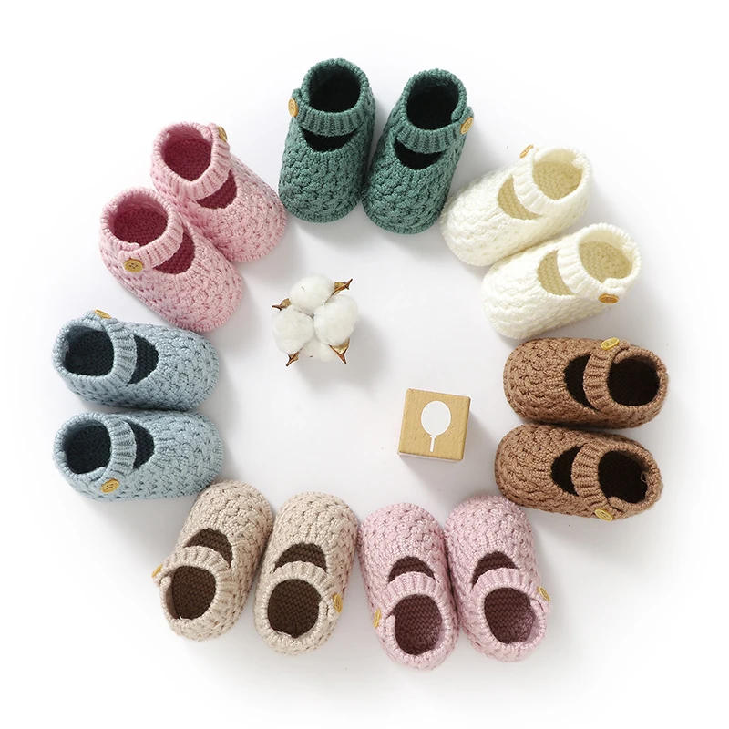 

Newborn Baby Shoes Knit Toddler Clothes Accessories Infant First Bed Boots Super Soft Boy Girl Footwear Fashion Cute Solid 0-18M