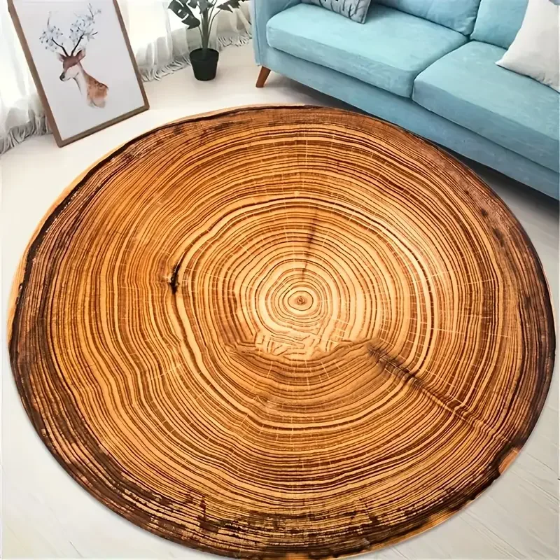 Timeless Wood Grain Patterns Round Rug Coffee Table Floor Mat Living Room Sofa Rug Bedroom Rug Bedside Mat Home Decor Rugs