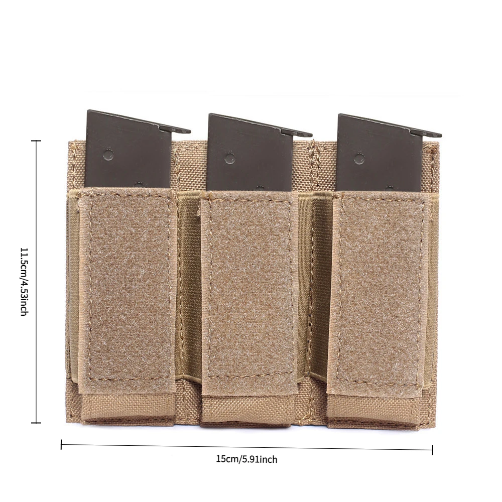Taktyczna potrójna 9mm etui na magazynki pistolet Mag etui kabura dla Glock 1911 92 CZ akcesoria myśliwskie torba do przechowywania Molle