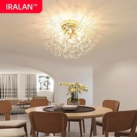 Nordic Modern Ceiling Chandelier Dandelion Crystal Ceiling lamps Living Dining Room Bedroom LED Light Fireball Decorative Light