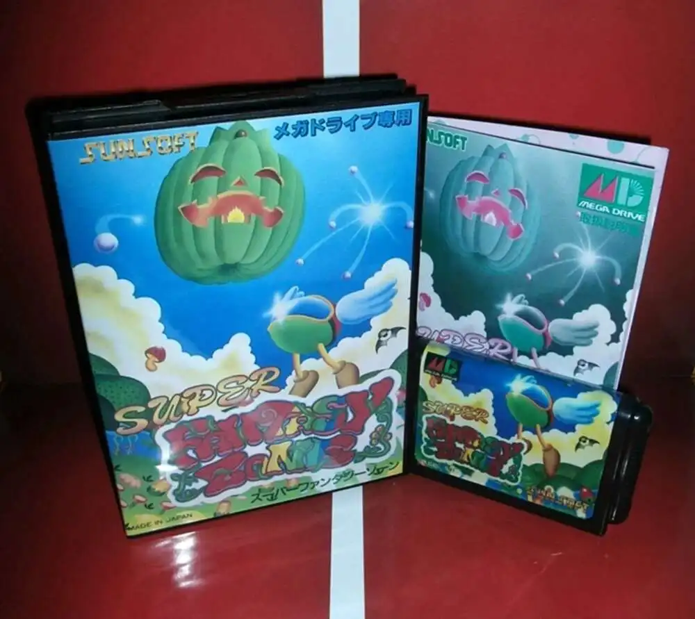 

Super FantasyZone с коробкой и руководством для 16-битного игрового картриджа Sega MD, система Megadrive Genesis