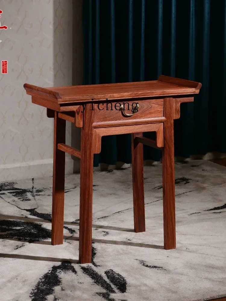 

r5.21 Rosewood Altar a Long Narrow Table Buddha Shrine Solid Wood Chinese God of Wealth Worship Table Buddha Altar