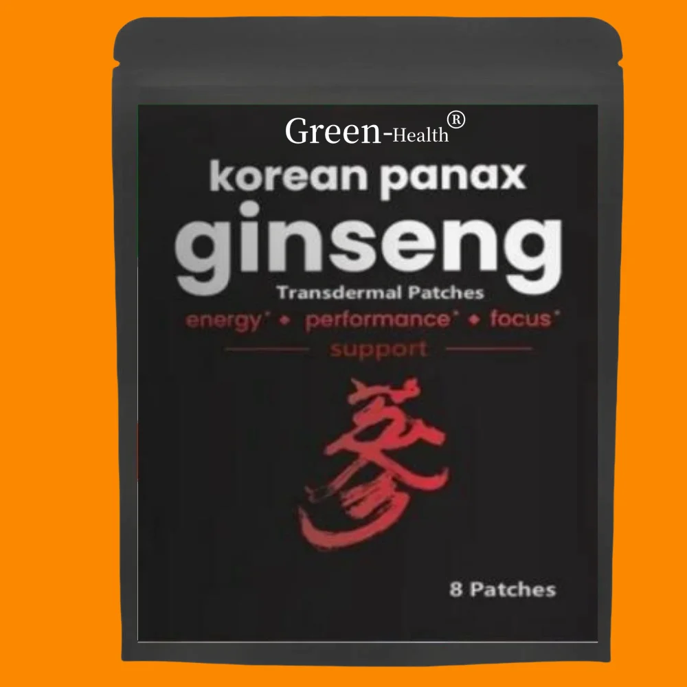 Korean Red Panax Ginseng 5000mcg 8 Transdermal Patches Extra Strength Root Extract Powder Supplement with High Ginsenosides