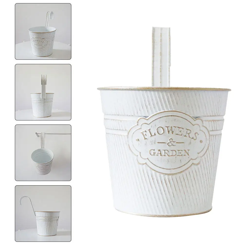 

Подвесное кашпо из высококачественного железа в деревенском стиле, не выцветающий цвет, изысканная форма, для дома и улицы, настенное крепление