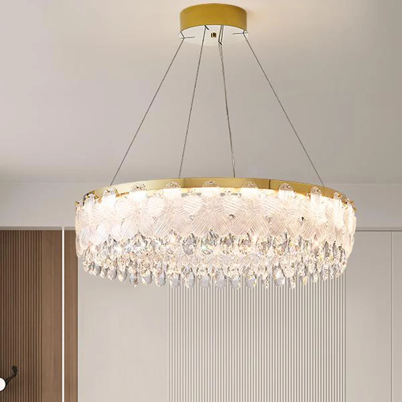 

MZISOSOD Nordic Crystal Chandelier for Modern Home Decor Restaurant Villa Living Room Bedroom Ceiling Lamp Indoor Lighting