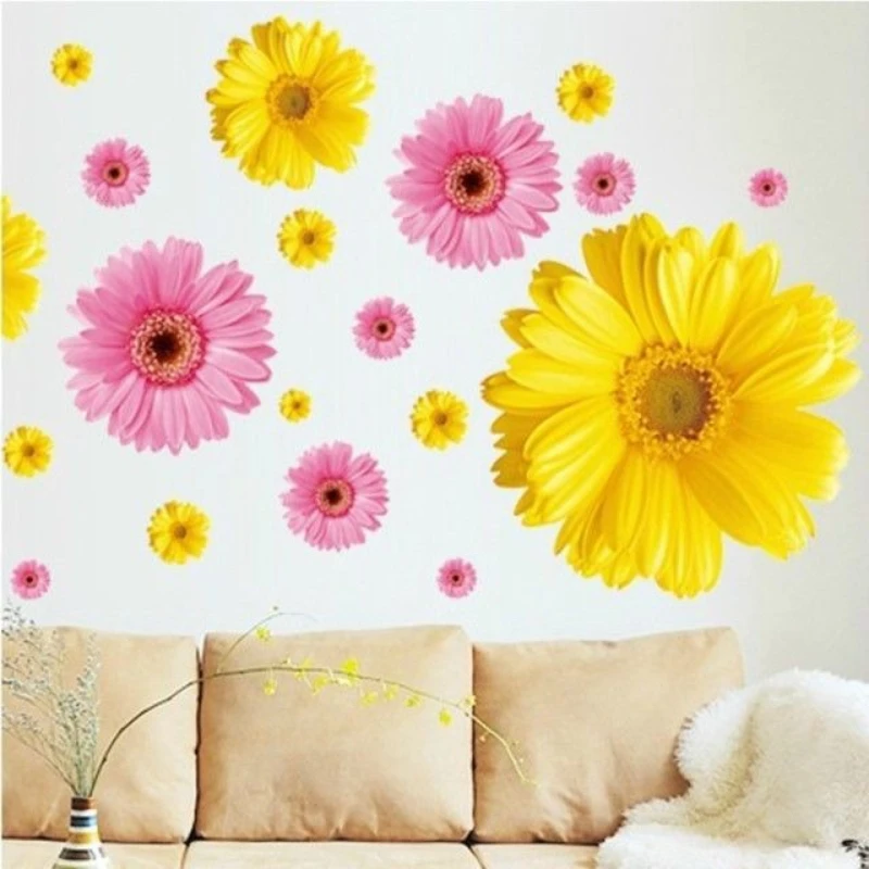 

Warm and Romantic Girl Heart Chrysanthemum Wall Sticker Living Room Bedroom Sofa TV Background Wall Decoration Sticker Wallpaper