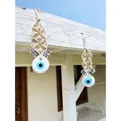 Evil Eye Wall Decor Handmade Macrame Lucky Eye Glass Blue Turkish Evil Eye Pendant Wall Hanging Bead Decoration Room Decor Gift