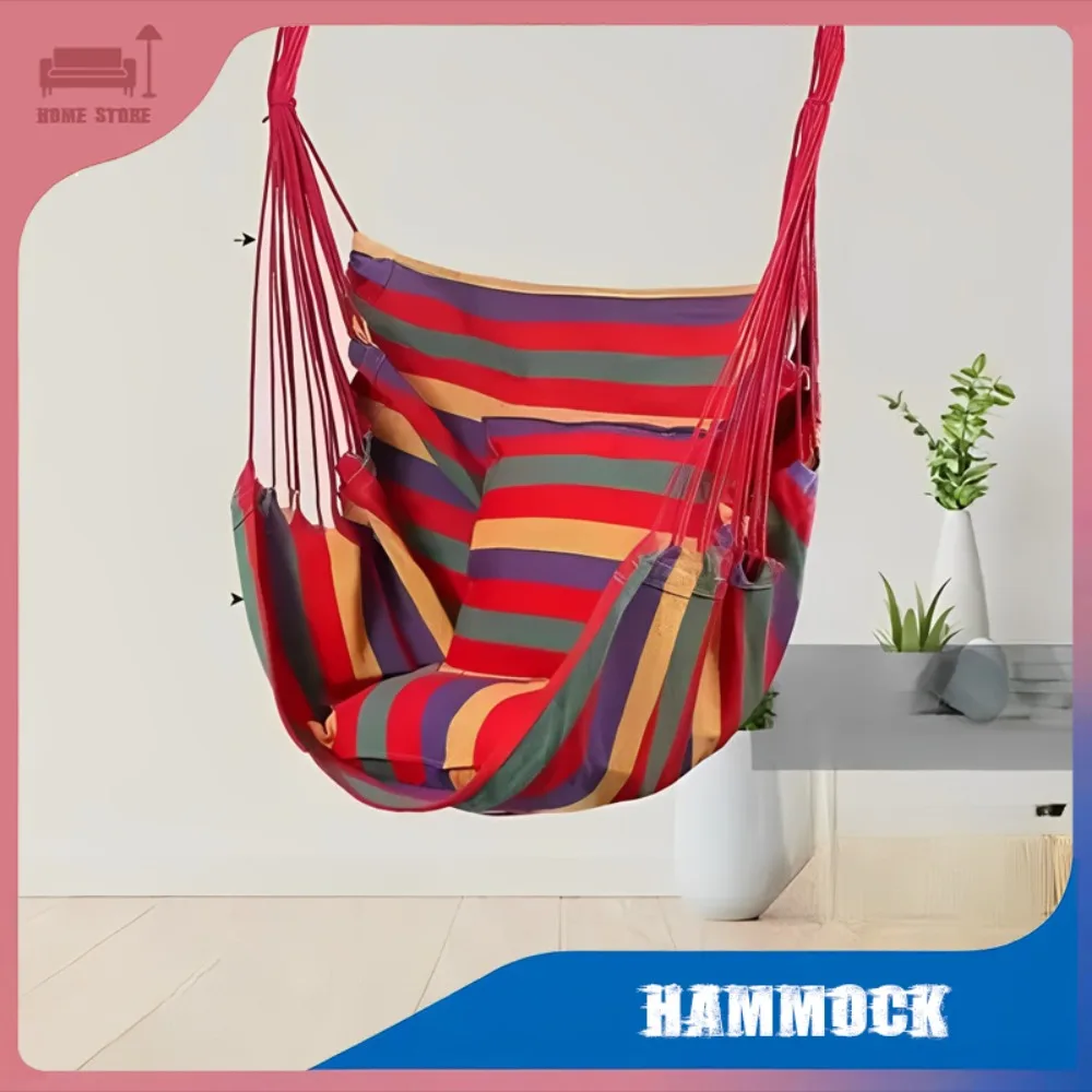 

Outdoor Canvas Camping Hammock Chair 200KG Load Bearing Leisure Swing Hanging Chairs for Garden Beach Travel Swing Chair Outdoor