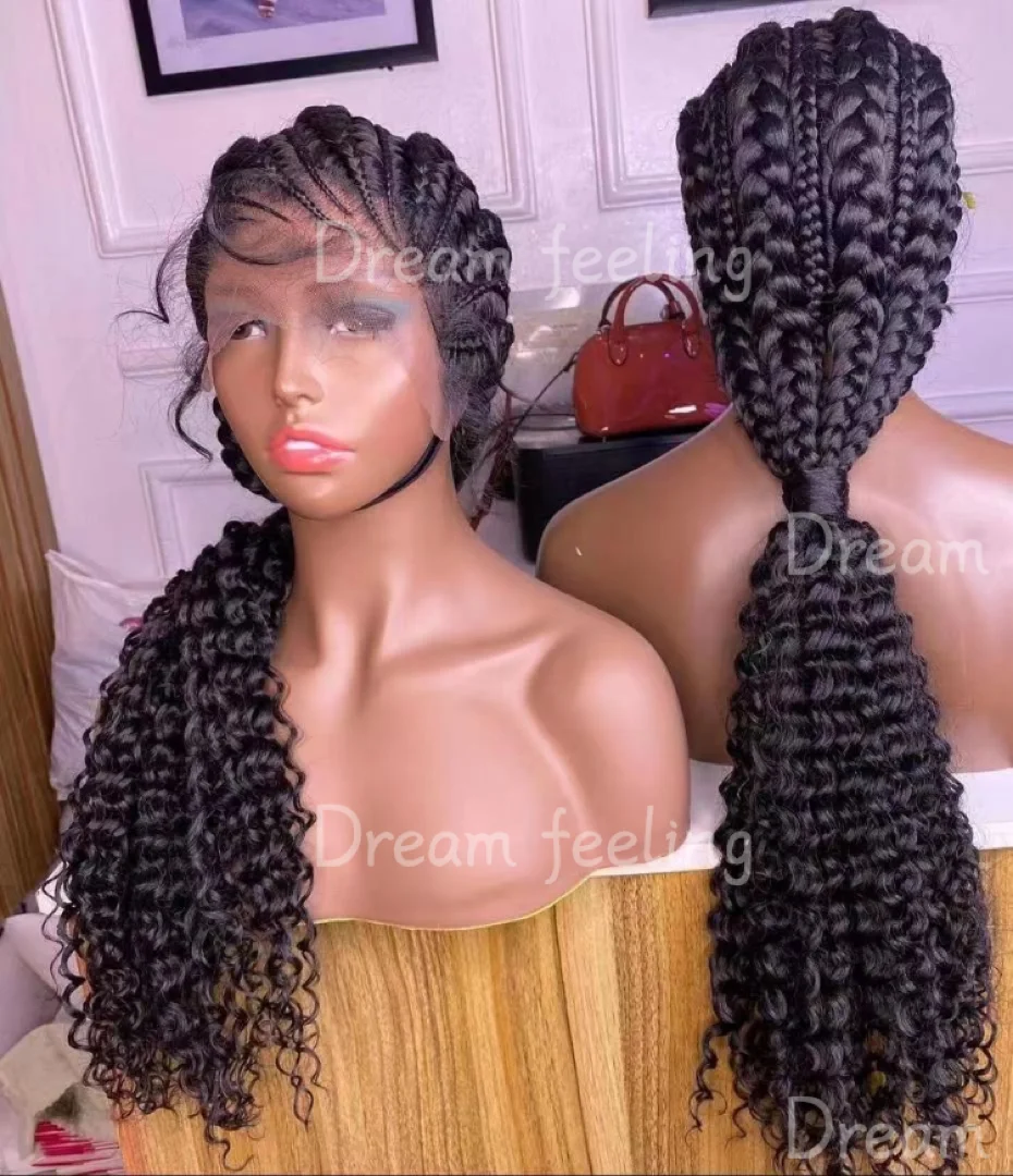 

Beautiful braids wig with lace mixed with big and small braids