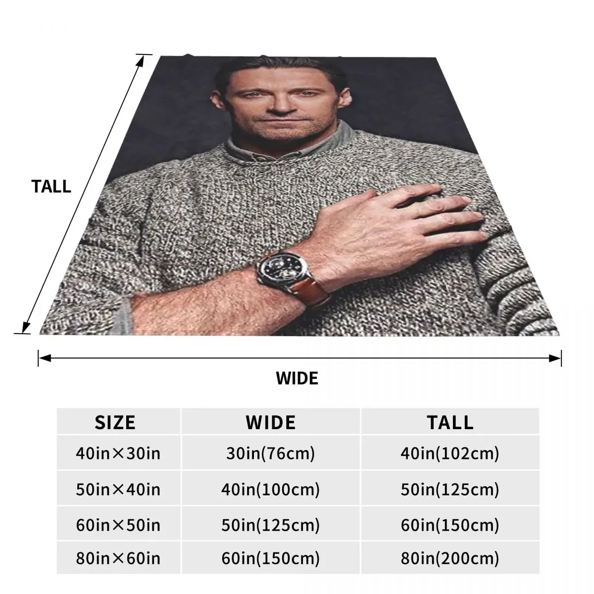 Hugh Jackman Blanket Soft Warm Flannel Throw Blanket Bedspread for Bed Living room Picnic Travel Home Sofa