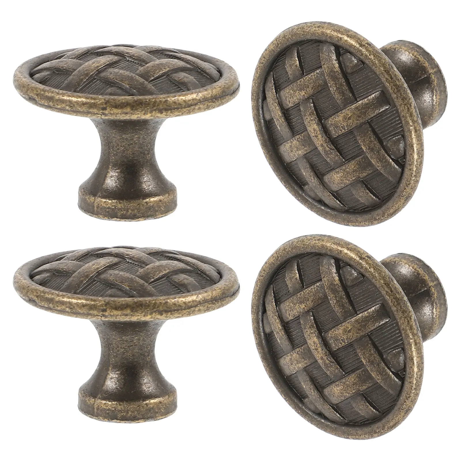 

4pcs Single Hole Cabinet Door Knob Drawer Pull Round Furniture Handle Accessory Vintage Dresser Knob Decorative Cupboard Handle
