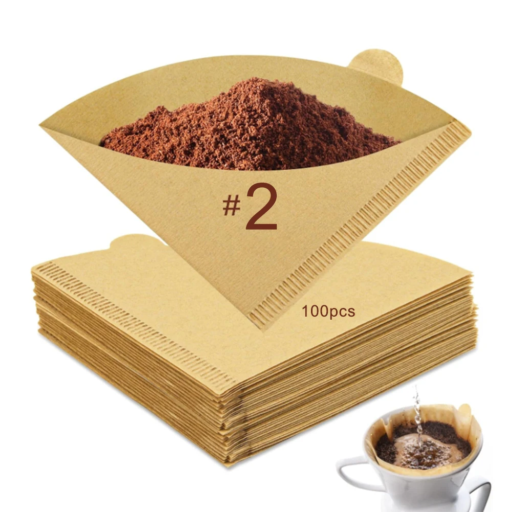 50/100 pezzi V01/V02 sacchetto filtro per caffè pieghevole filtro di carta per caffè a forma di cono per versare sopra il caffè antigoccia