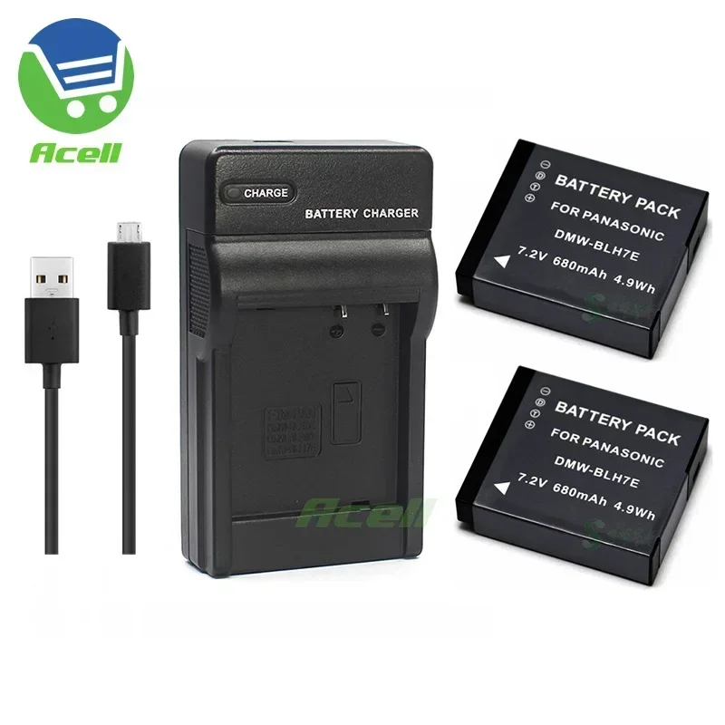 USB Charger or DMW-BLH7E/PP/GK Replace Battery for Panasonic DC-GF9 GF9K DC-GF10 GF10W DC-GF90 DC-GX800 DC-GX850 Camera