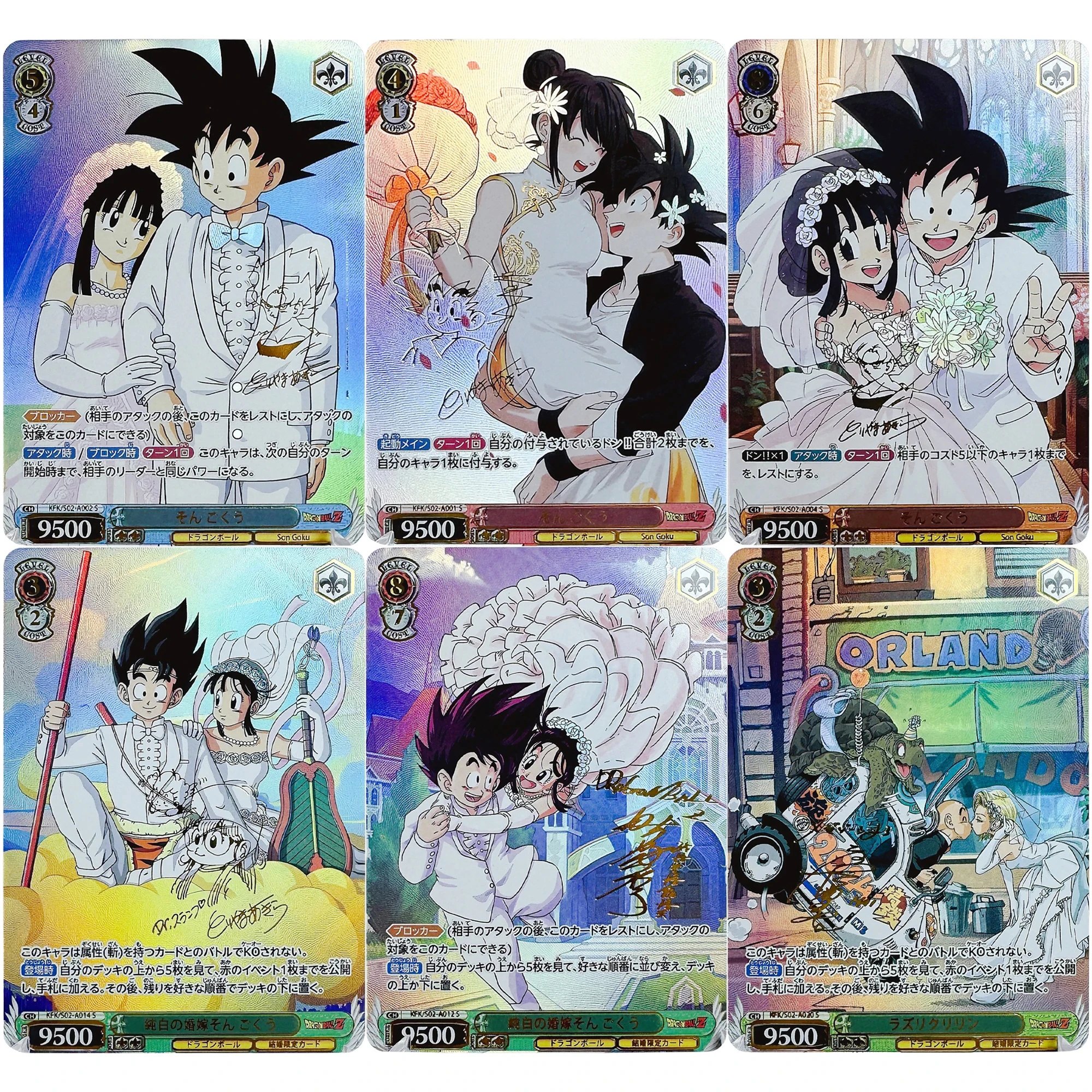 9Pcs/set Diy Goddess Story Goku Chichi Wedding Dress Series Collection Card Hot Stamping Refraction Color Flash Anime Card Gift