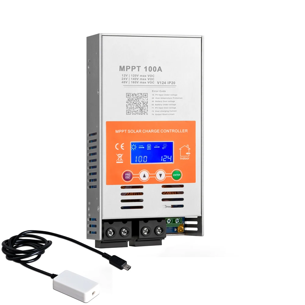 100 A mit WiFi 12 V 24 V 48 V MPPT Solarladeregler V124 für Blei-Säure-Batterie oder Lithium-Batterie