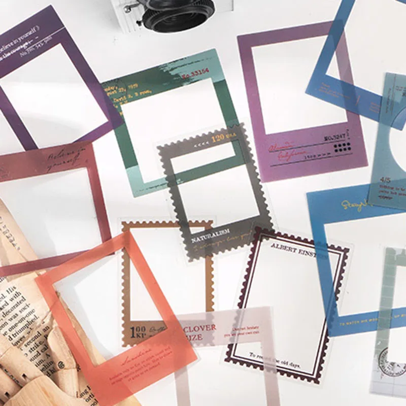 1 retro border decoration sticker, made of PET waterproof material, suitable fordiary, scrapbook, photo frame decoration