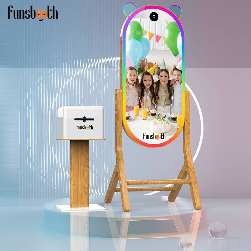 Newest Mirror Photo Booth Selfie Led Frame Portable Touch Screen Magic Mirror PhotoBooth Machine With 43 Inch Touch Screen