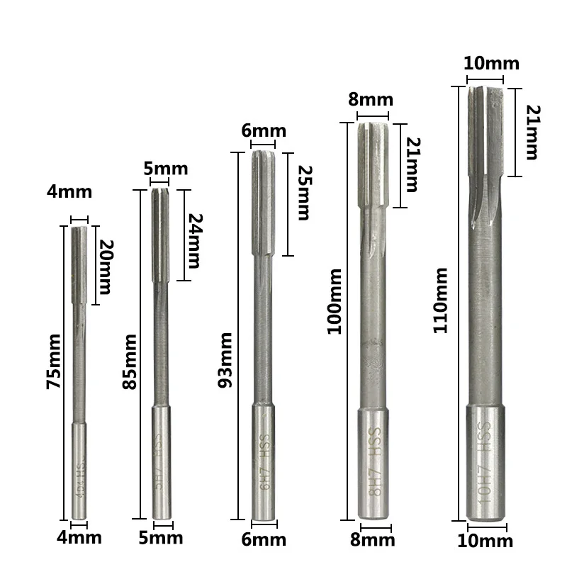 4/8/10/14 pz HSS alesatore macchina setH7/H8 alesatore mandrino a codolo dritto alesatore a fessura diritta 2mm-12mm fresa