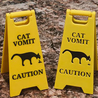 New Funny Cat Vomit Sign Bright Yellow Gift Dog Vomit Sign Yard Signs
