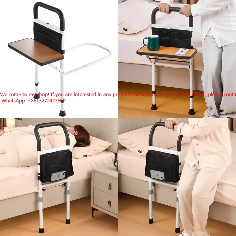 Hot Sale Adjustable Metal Bed Assist Rail Dual Bar Pad Guard Elderly Senior Home Care Safety Side Rehabilitation Therapy