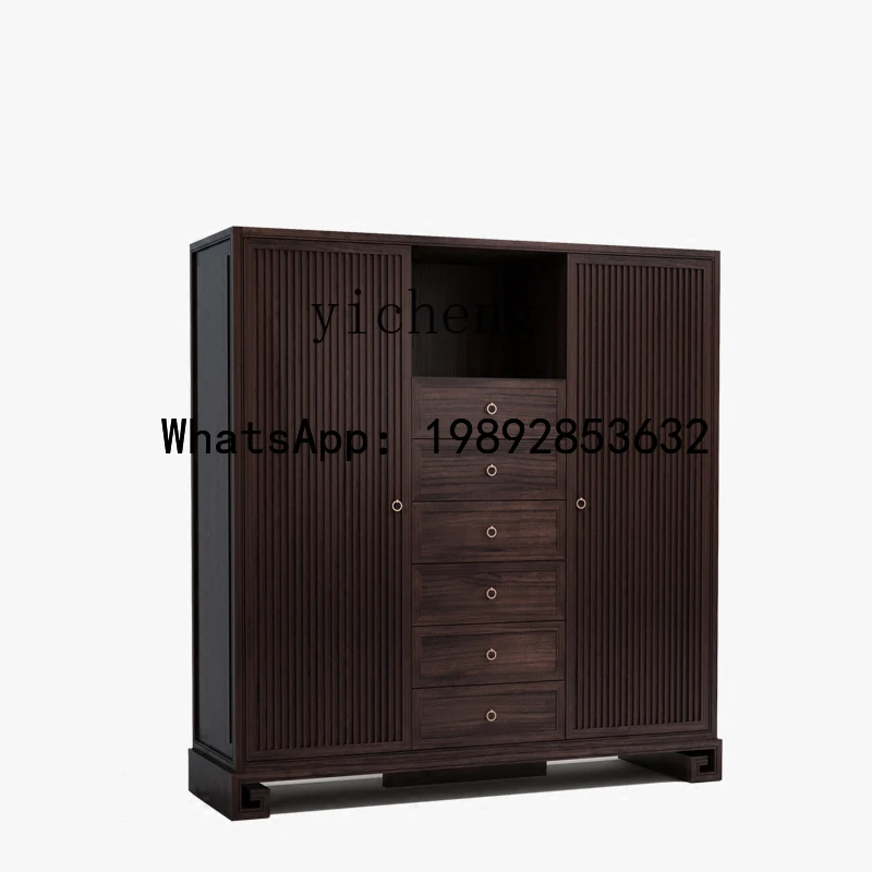 X9  New Chinese Style Wardrobe Solid Wood Modern Chinese Style Simple Bedroom Multi-purpose Storage Cabinet