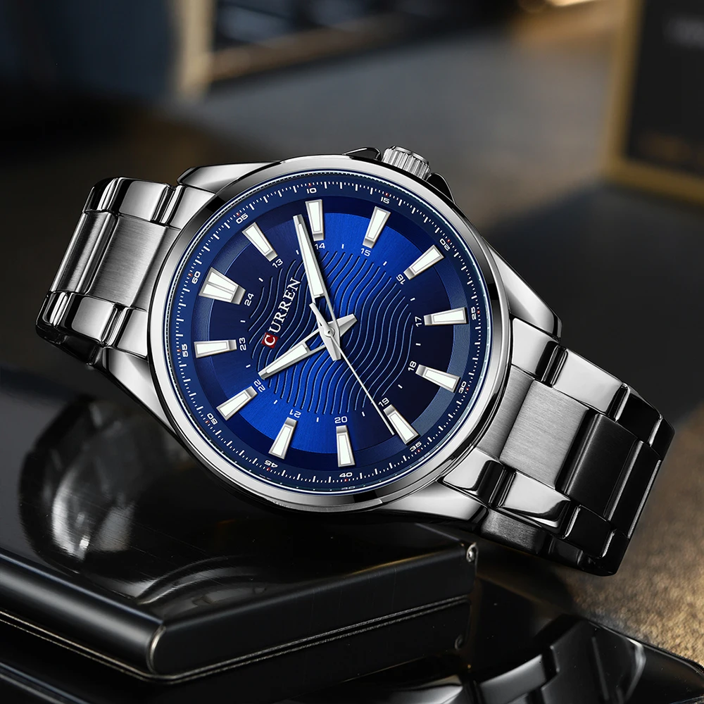 CURREN 8424 Elegant Quartz Watches for Man Luxury Waterproof Steel Strap Sports Business Fashion Men Wristwatch reloj hombre