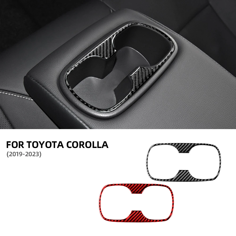 

Real Soft Carbon Fiber Sticker For Toyota Corolla 2019 2020 2021 2022 2023 Rear Drain Cup Holder Strip Panel Trim Acceccories