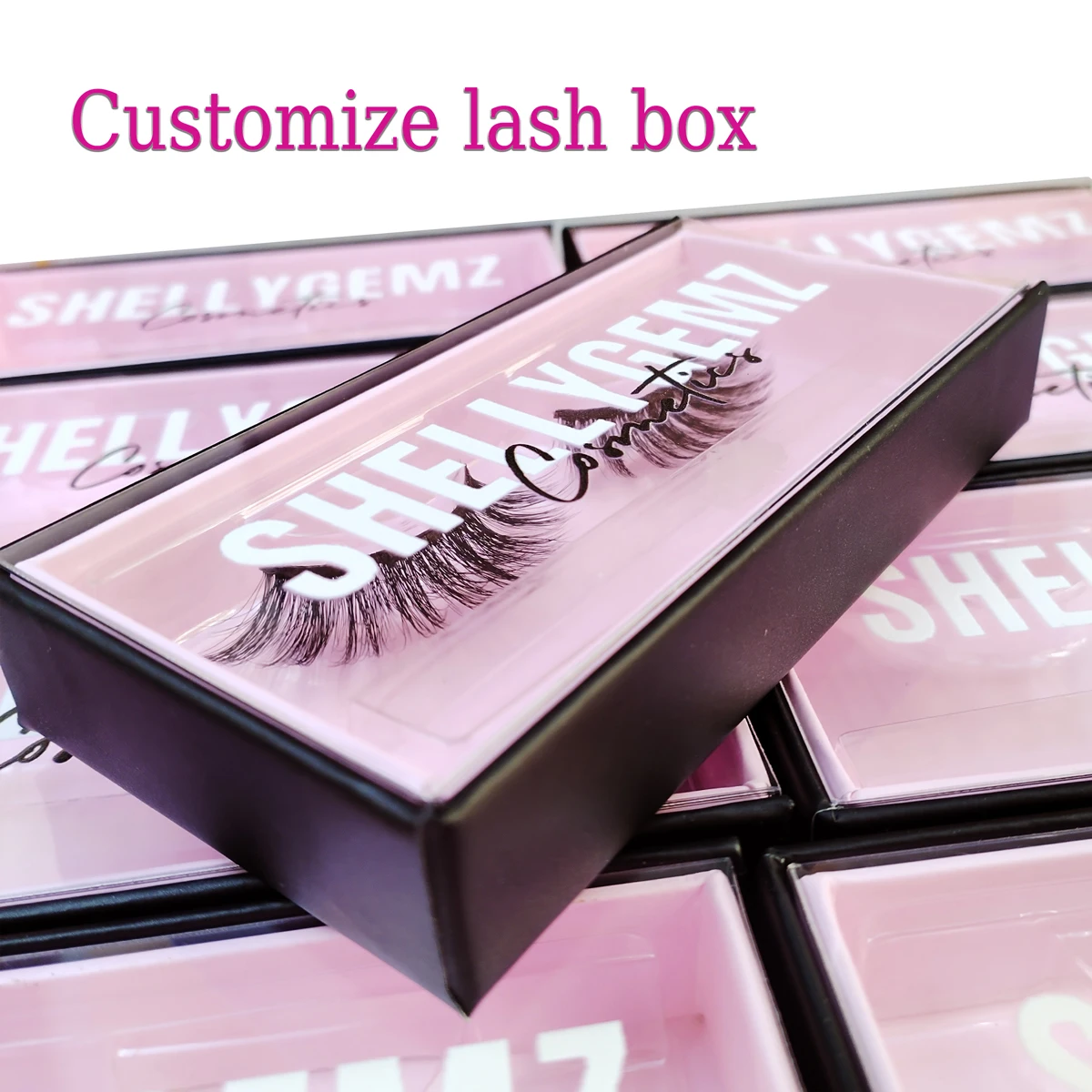 Lash Boxes Packaging Wholesale Customize Logo Eyelash Boxes Package Strips Natural Russian Lashes 5D Empty Cases Gift Box Bulk