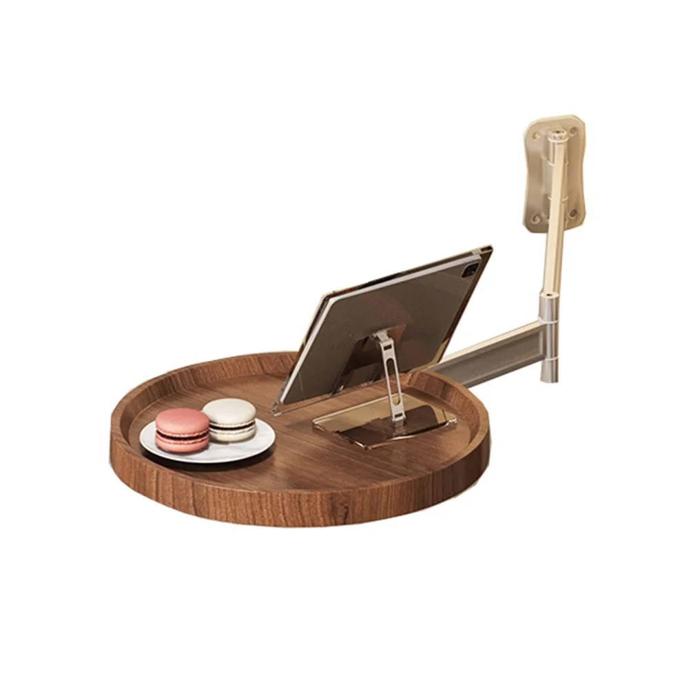 Wall Mounted Foldable Small Tea Round Tables Space Saving Flexible Bedside Storage Rack Multi-Purpose Easy To Install