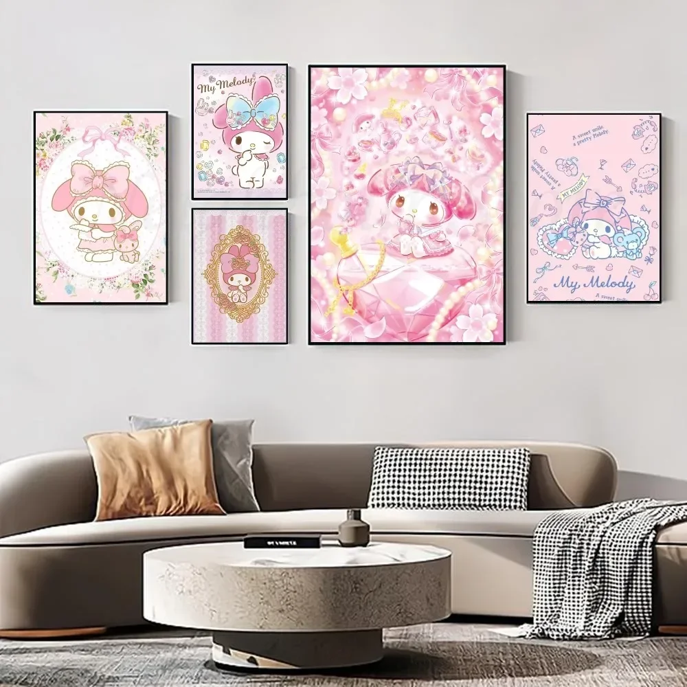 1pc Anime Sanrio My Melody Poster Wall Art Home Decor Room Decor Digital Painting Living Room Restaurant Kitchen Art