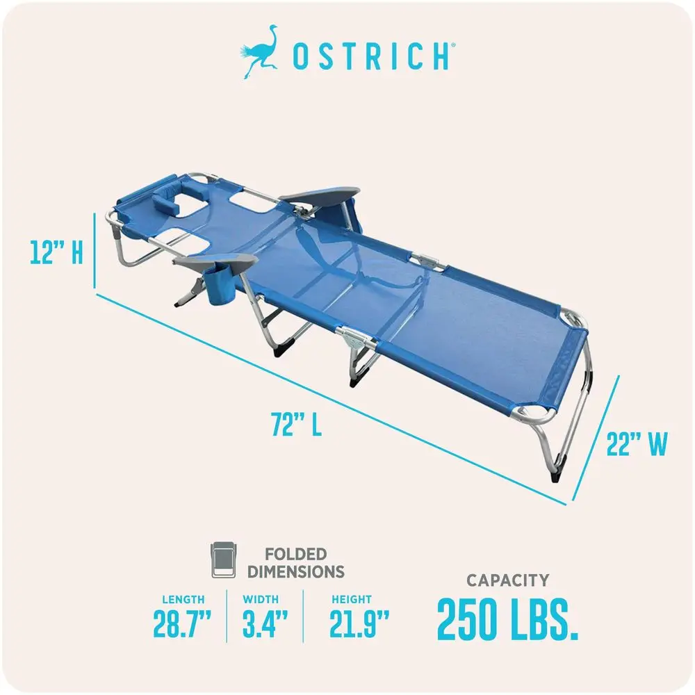 

the Margate Chaise Lounge, Facedown Pool Tanning Chair, Portable Outdoor Lounger for Beach and Camping, Breathable Mesh Fabric,