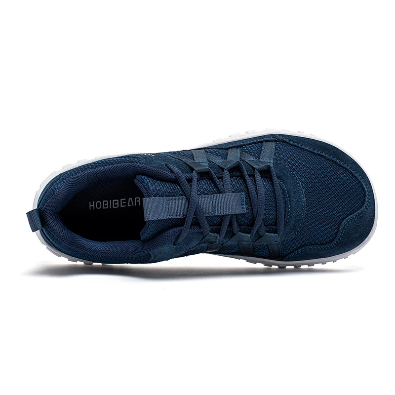 أحذية مشي HOBIBEAR بمقدمة واسعة للرجال والنساء أحذية رياضية خارجية غير قابلة للانزلاق بأربطة شبكية قابلة للتنفس