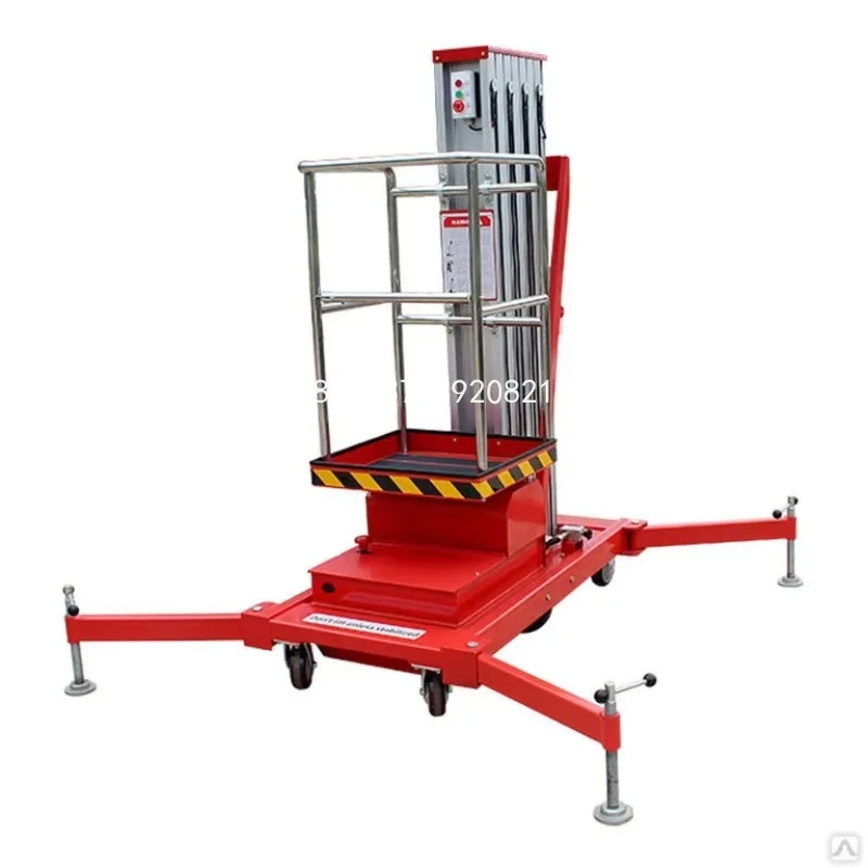 

Vertical Lifting High Climbing Vertical Hydraulic Ladder Mast Thickened Aluminum Alloy Single Worker Man Lifter Platform