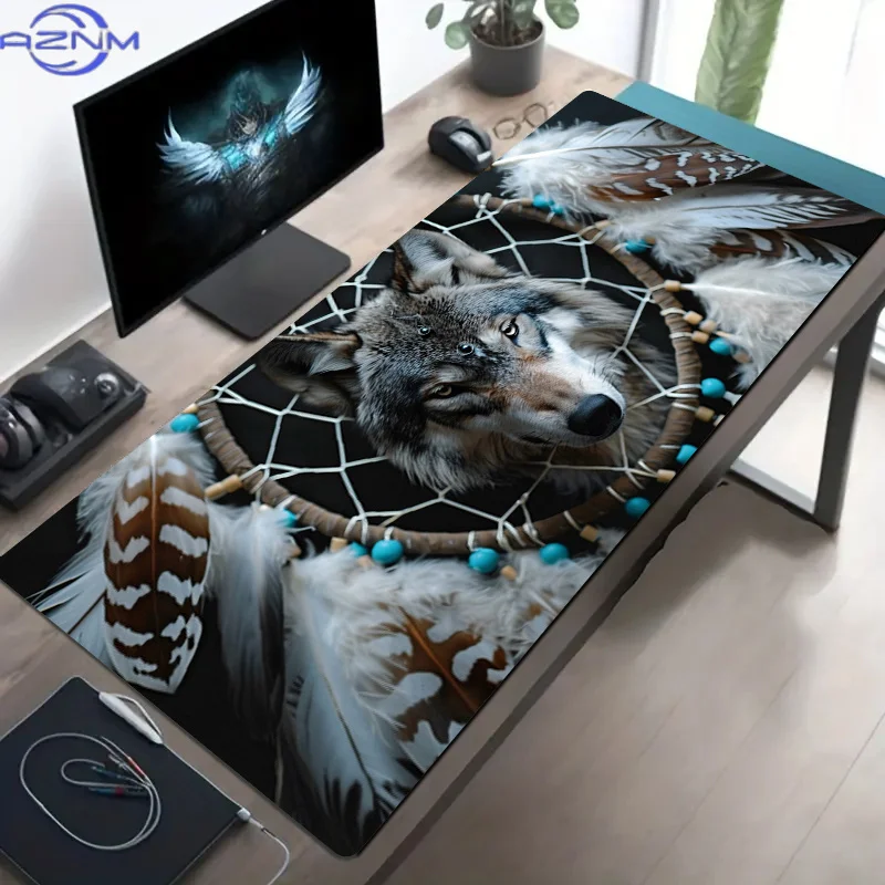 Dreamcatcher Wolf Face American Art Style Office Laptop Gaming Birthday Gift Mouse Pad Christmas Gift