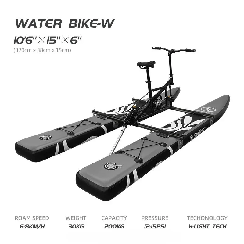 2024 Inflatable Single Water Bike Pedalo Pedal Boat Floating Bicycle For Sale