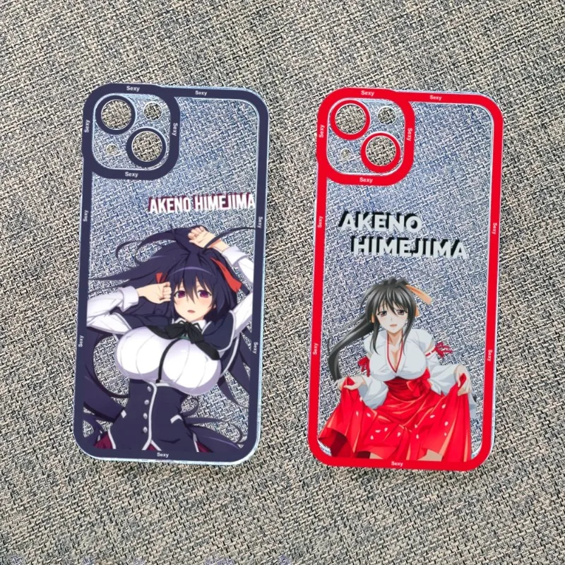 Sexy Akeno Pattern  Phone Case  for IPhone 14 13 12 11 Pro Max 12 11 Mini Transparent Iphone 14 Plus 13 Pro Soft Covers