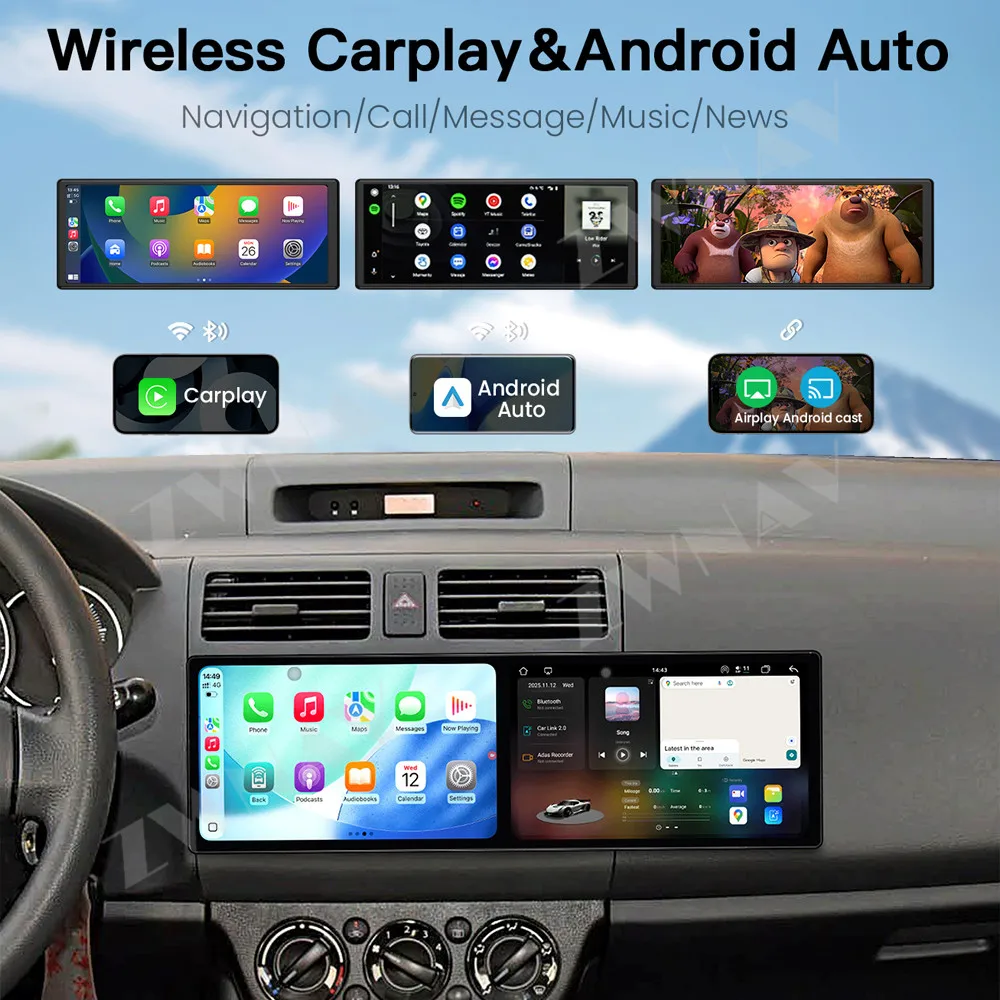 Android 13 CarPlay Car Radio 20.2 inch Touch Screen For Suzuki Swift 2010-2016 GPS Navigation Multimedia Player Head Unit Auto