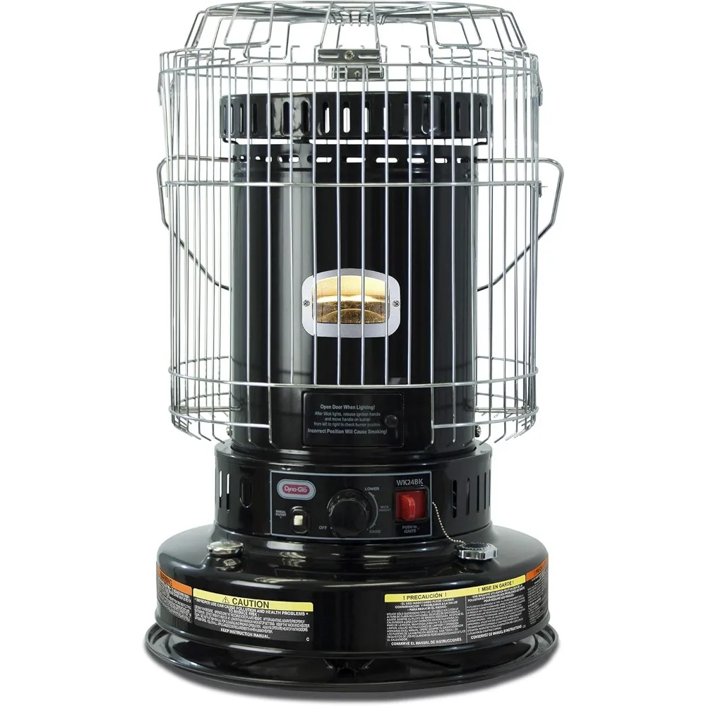 Chimeneas, 23,800 BTU Indoor Kerosene Convection Heater, Black, 17.52