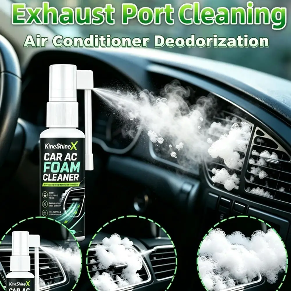 Car AC Cleaner Foam Spray Auto Air Conditioner Deodorizer Interior Odor Remover Vent Dust Cleaning Vent Pipe Care