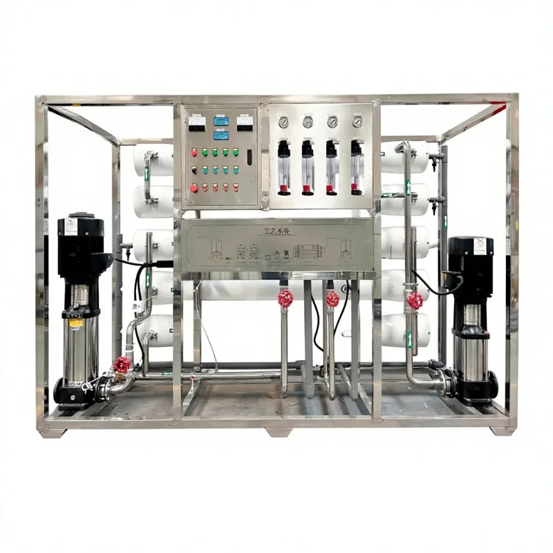 3000 LPH Fully Automatic PLC Controlled Pressure Vessel Filtration RO Reverse Osmosis Water Purification Equipment with Motor