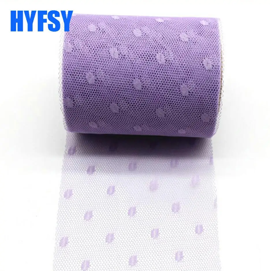 75MM 10 Yards/Roll Net Yarn Dots Gauze Ribbons Hair Bows DIY Crafts Handmade Accessories Clothing