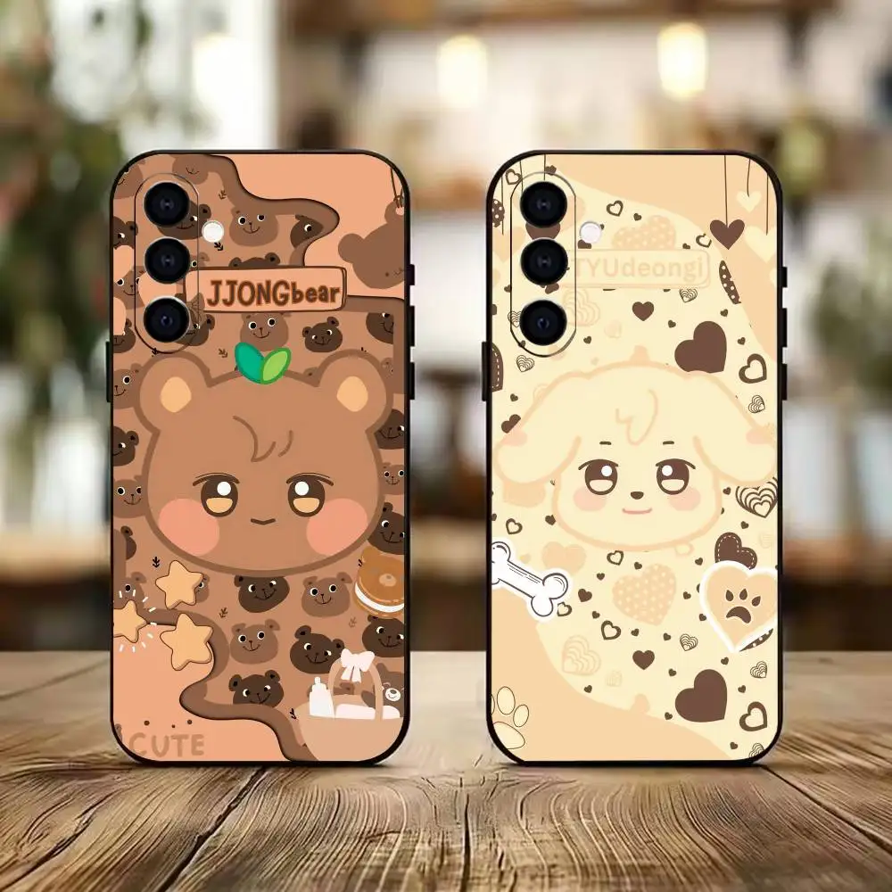 POP Y-ATEEZ Kpop cute cartoon hot Phone Case Black Silicone Soft For Samsung A73,A72,A71,A70,A53,A52,A51