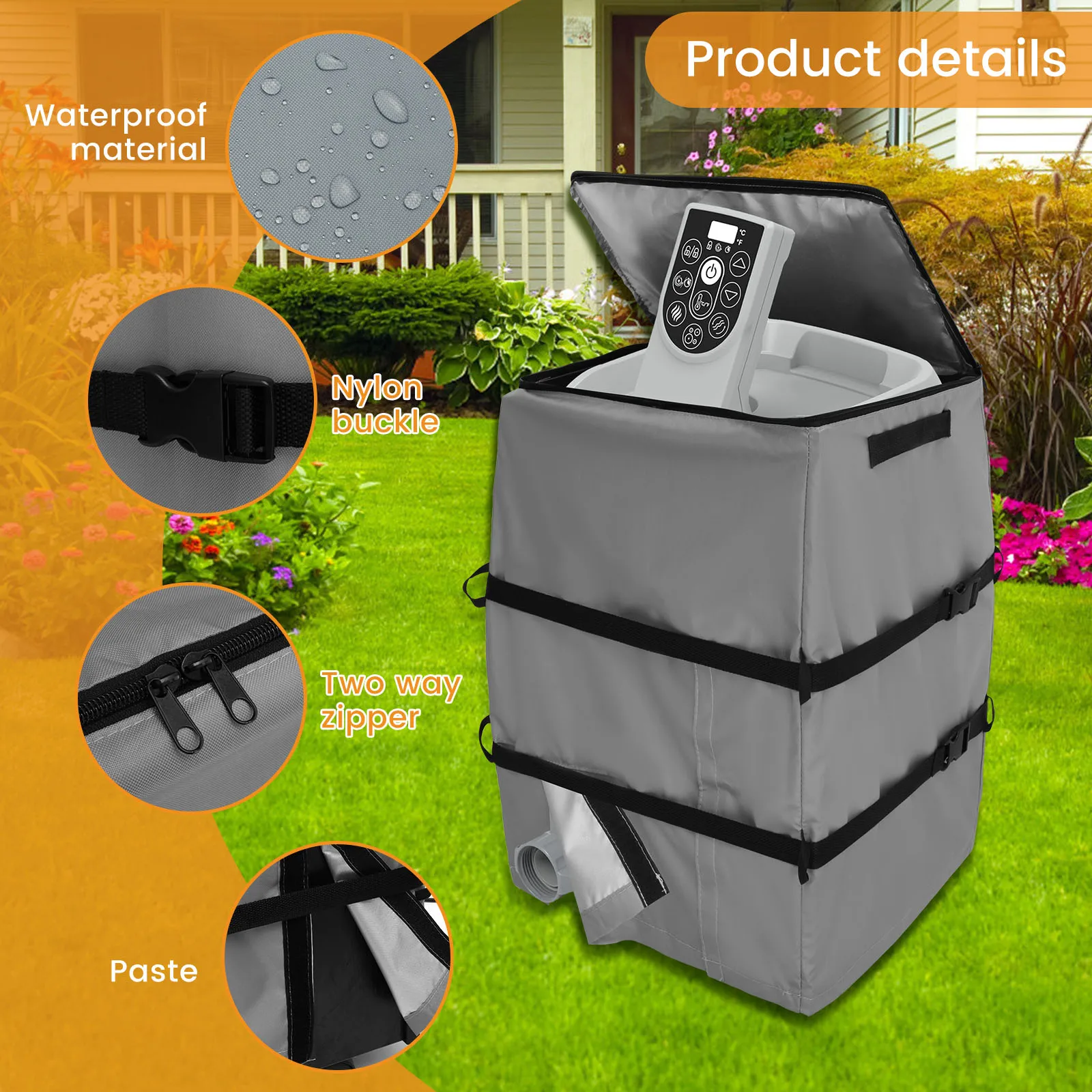 Hot Tub Spa Heater Pump Cover Universal Water Heater Protection Cover Waterproof Insulated Dustproof Outdoor Pool Parts