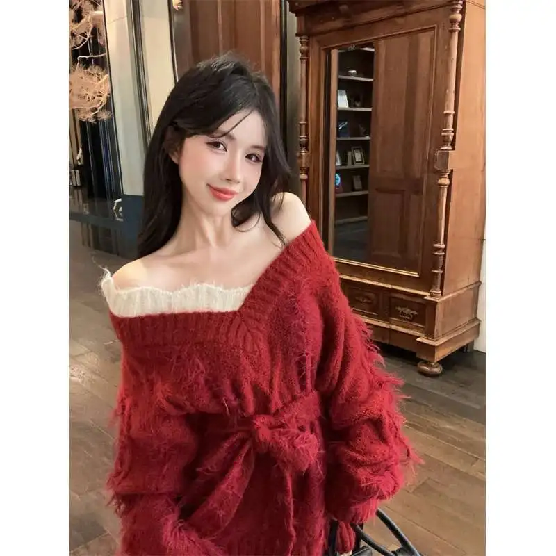 

Sweaters Jumpers Pullovers Woman Teen Jerseys Cashmere Effortless Layering Daily BF Y2K Stylish Modern Commute Autumn Trendy Ins