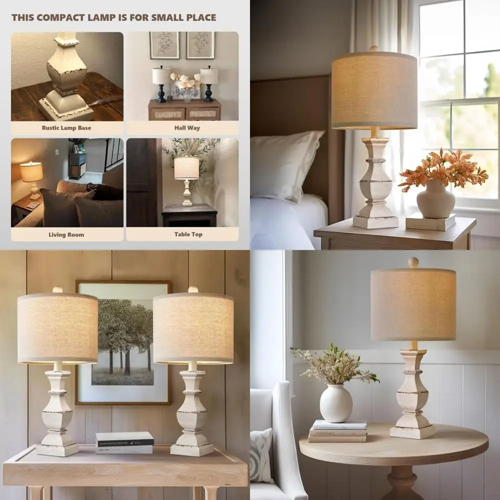 

Набор настольных ламп в стиле ретро 20.5 для спальни, винтажные прикроватные светильники в деревенском стиле для гостиной, подходят для небольших помещений